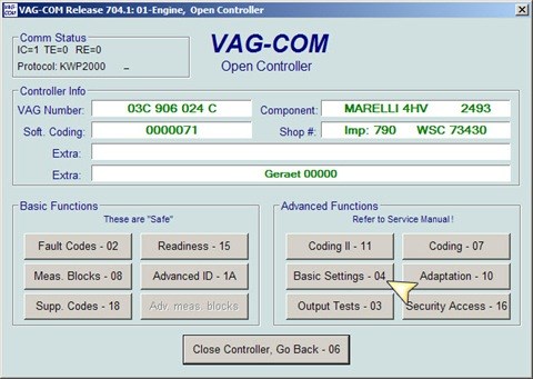 Адаптация дроссельной заслонки на VAG