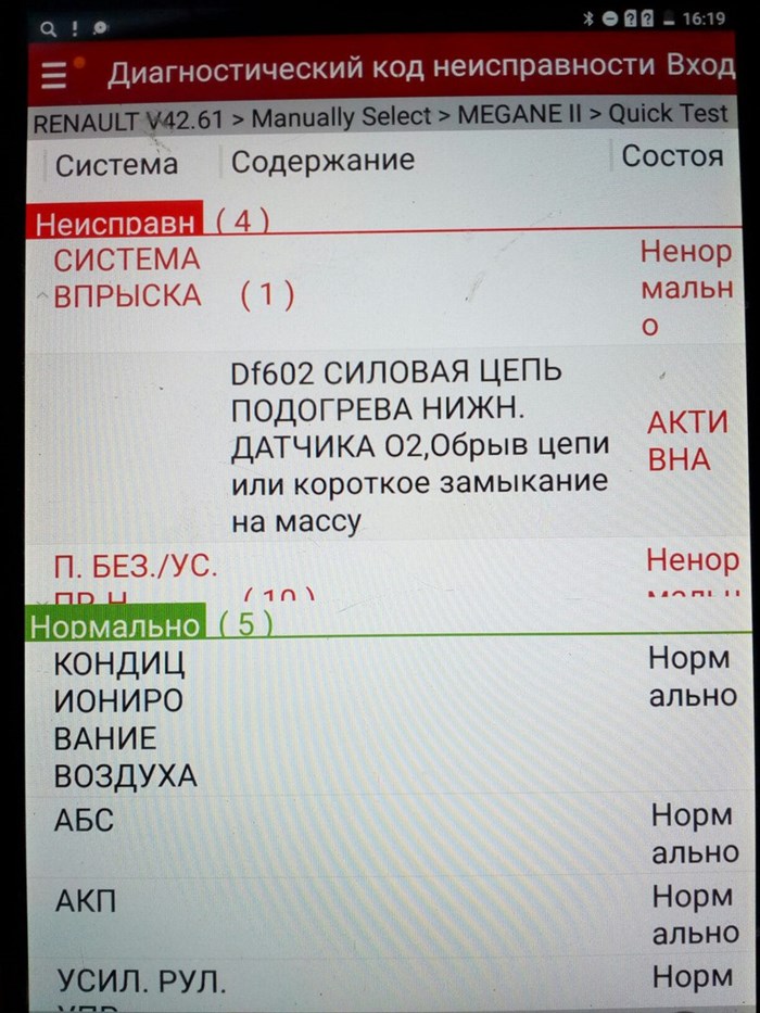 Признаки неисправности кислородного датчика Daster 
