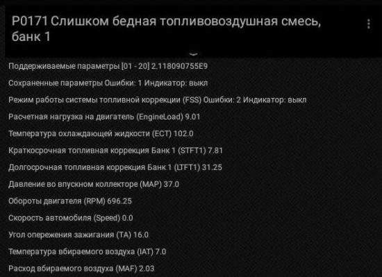 Ошибка P0171 — что значит, симптомы, причины, диагностика, устранение